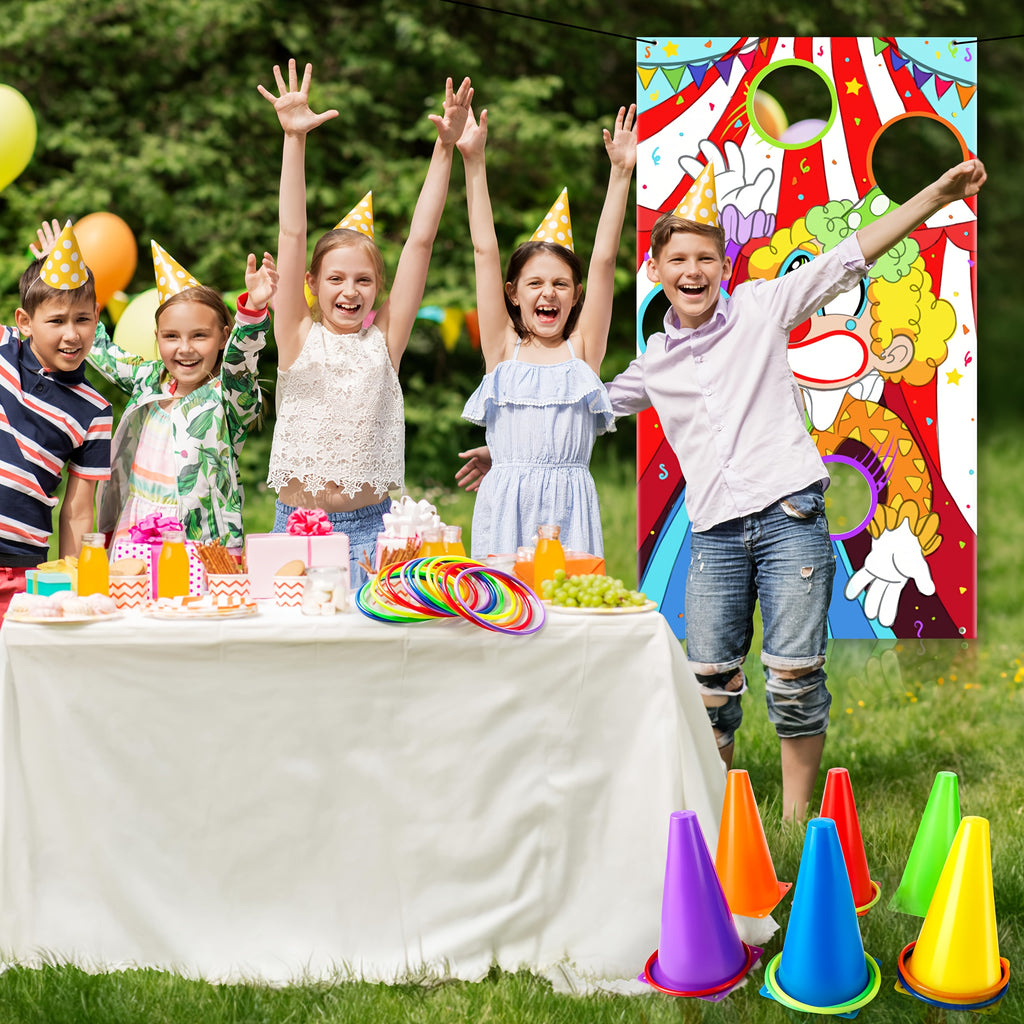 Ring Toss Game Set for Kids 31PCS Outdoor Yard Games Bean Bag Toss Lawn Party Carnival Games for Toddlers Family Easter Gift