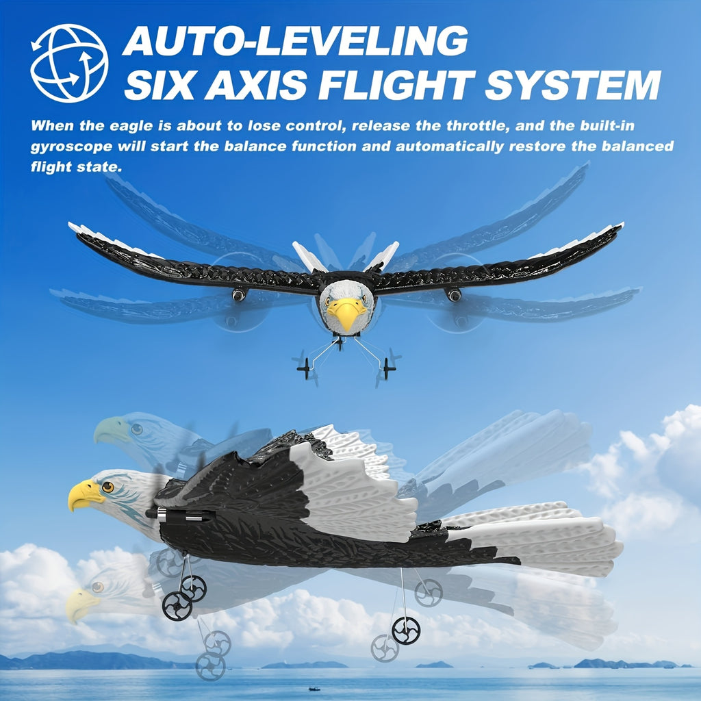 RC Eagle Plane RTF Remote Control Flying Bird 2.4GHz 2CH 6-Axis Gyro Stabilizer 2 Batteries 22 Min Flight Time Easy to Fly for Beginners Kids Adults Gift