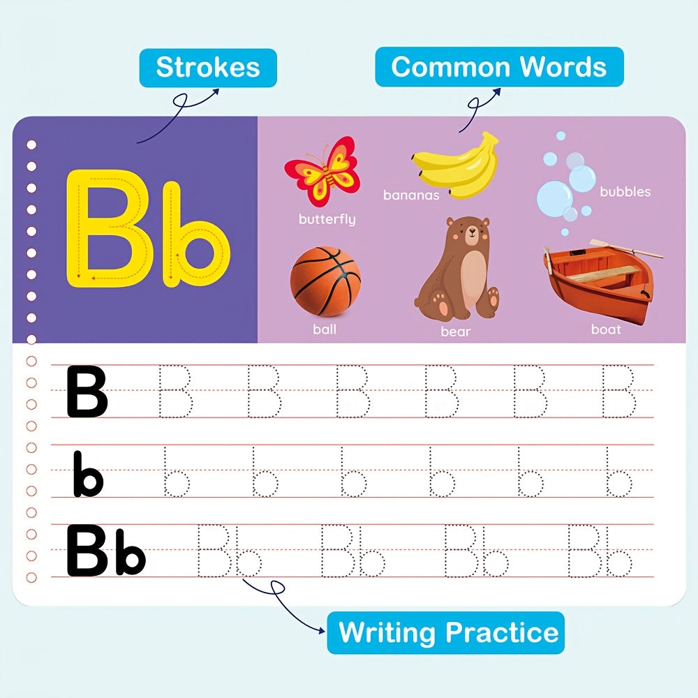 Preschool Learning Activities Busy Book 50 Pages – Tracing Workbook for Toddlers & Kindergarten Kids, Educational Toy Gift for Boys & Girls