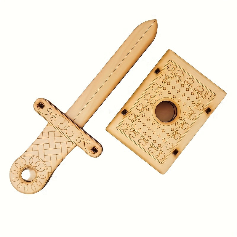 3D Wooden Magic Puzzle Set 4-in-1 STEM Brain Teaser Kit – Sword Trick Coin Key Illusion Puzzles for Adults Teens, Unique Christmas Birthday Holiday Gift