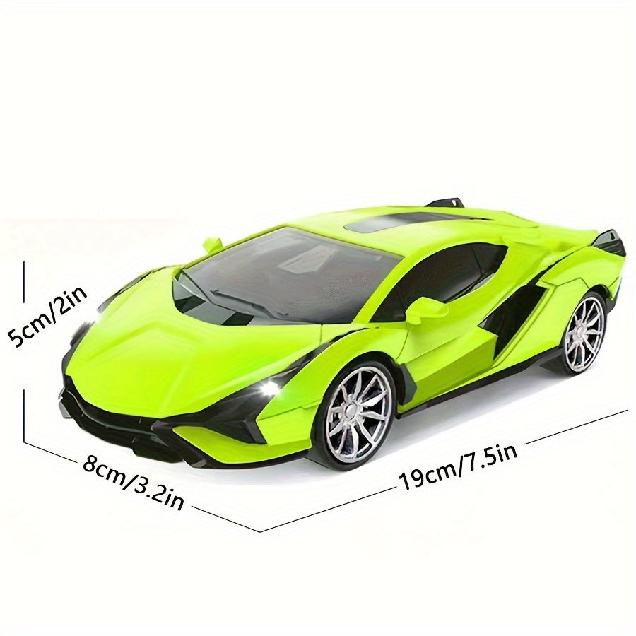 RC Car Toy 1:24 Scale High-Speed Drift Remote Control Car with LED Lights & 4-Channel Control – Kids Birthday Christmas Halloween Gift Blue Black Red