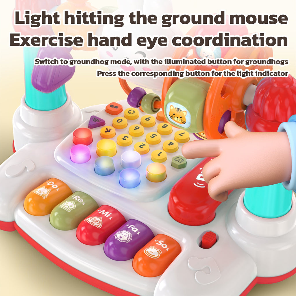 JOVOW Rabbit Story Machine – Multifunctional Kids Phone Toy with Piano, Music & Light, Multiple Modes, Educational Sensory Toy for Toddlers, Easter Halloween Birthday Christmas Gift for Boys Girls