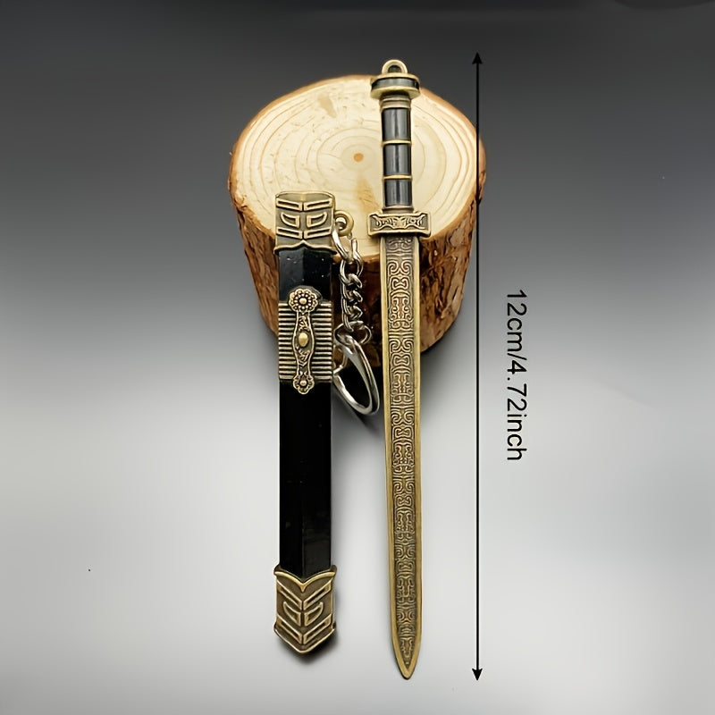Metal Miniature Sword Set 7pcs with Sheaths Ancient Military Fantasy Pendant Collectible Anime RPG Game Fan Gift for Teens Adults Ages 14+