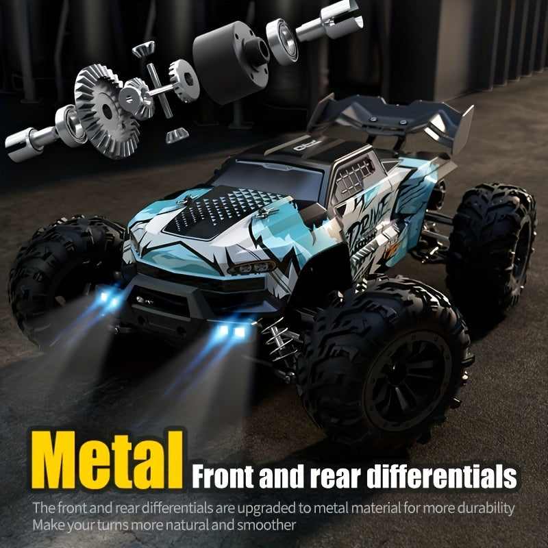 1/16 Scale 4WD Brushless Motor RC Car 70km/h High Speed 2.4G Remote Control Off-Road Drift Racing Truck with 2 Batteries – Kids Adults Gift