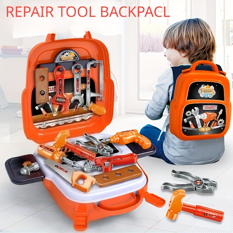 Kids Toy Tool Backpack Set 22pcs Pretend Home Repair Tools for Boys – Construction Worker Role Play Toolkit with Backpack Birthday Halloween Christmas Gift for Toddlers