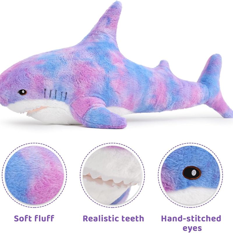 61cm / 24 Inch Shark Stuffed Animal Plush Toy – Soft Shark Plush Pillow, Cute Sea Animal Doll, Room Decor, Birthday Gift for Boys Girls Kids Adults, Multiple Colors