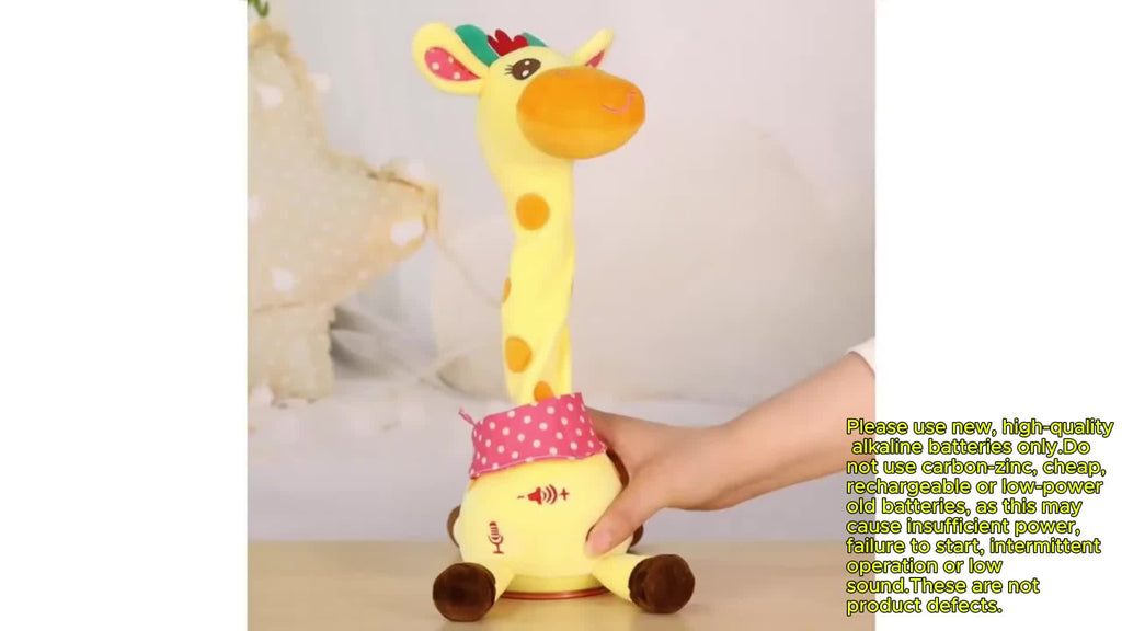 Dancing Talking Giraffe Toy for Baby Toddler 60 Songs Glowing Musical Stuffed Animal Repeats What You Say Interactive Gift for Boys Girls Ages 0 Months+