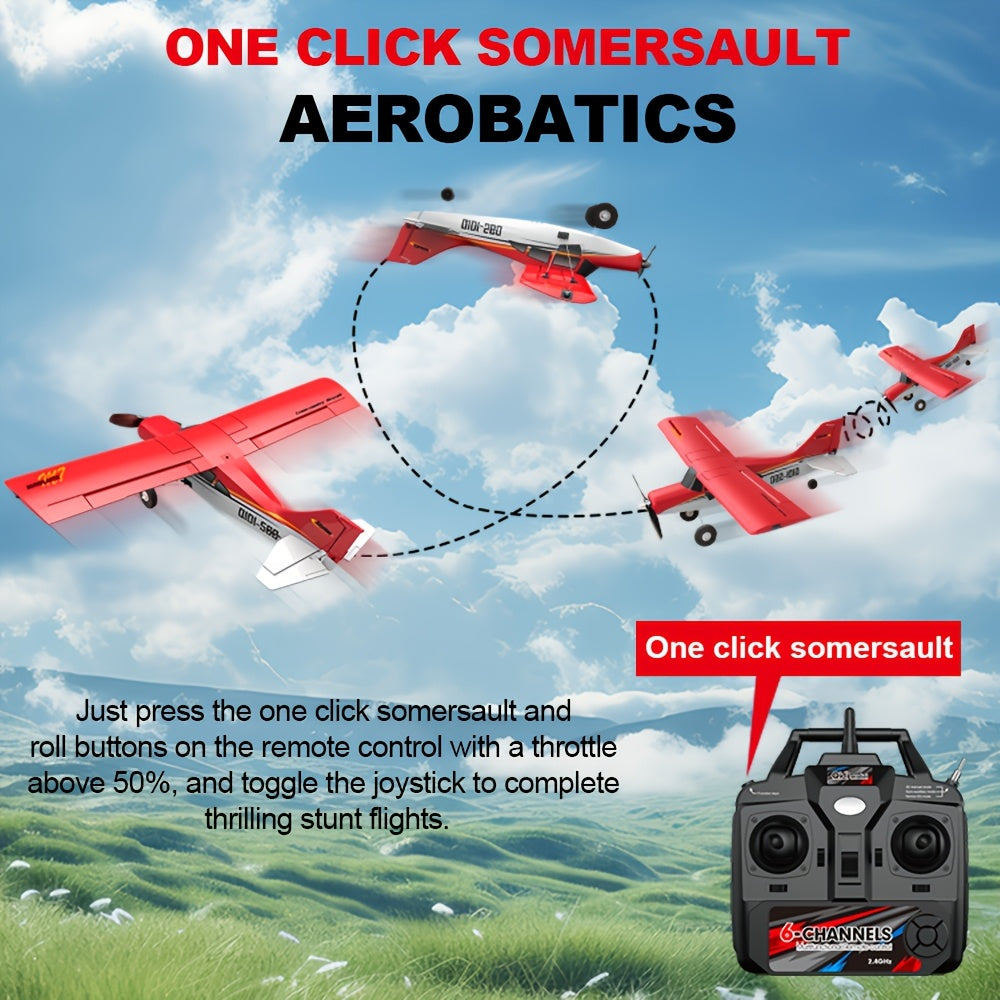 RC Fixed Wing Airplane 6-Channel Brushless Motor with 6-Axis Gyro 3D Stunts EPP Foam Aircraft - QIDI-560 M7 Aerobatic Remote Control Plane Dual Battery Outdoor Hobbyist Glider