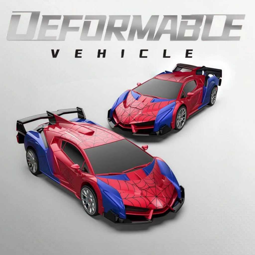 Spider Transform Robot RC Car 1:18 One-Button Deformation 2.4GHz LED Lights 360 Drift 45M Range Auto Demo Kids Boys Girls Ages 6+ Birthday Christmas Gift