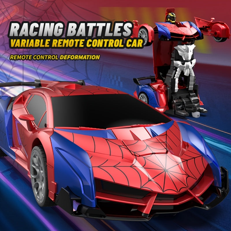 RC Car Robot Transformer Toy 1:18 Scale - One-Button Deformation Remote Control Car with 360° Rotating Drifting, Kids Toy for Ages 3+, Birthday Gift
