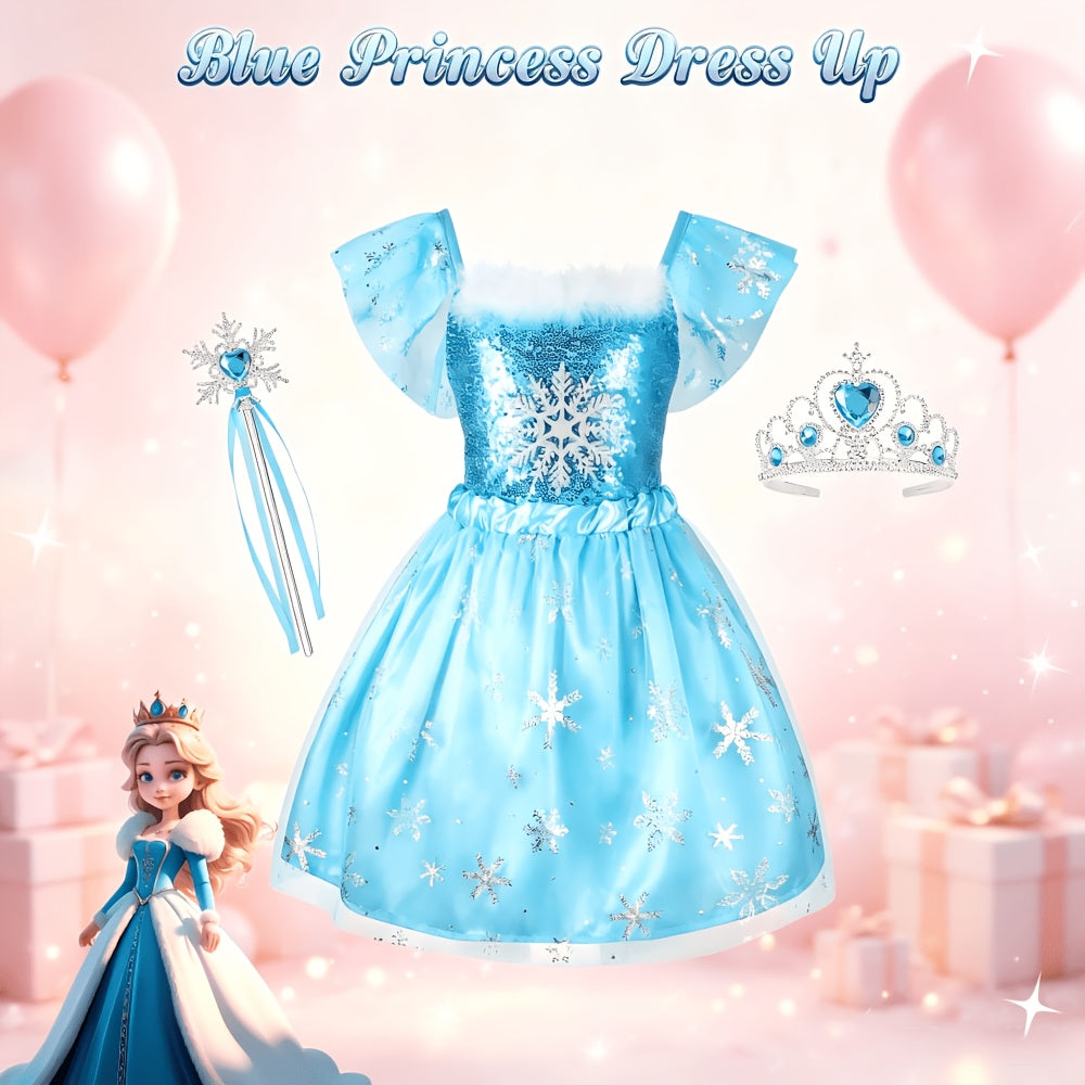 Princess Dress Up Clothes for Girls 18-Piece Role Play Costume Gift Set, Princess Dress Up Toys, Birthday Christmas Party Gift for Girls Ages 3-6