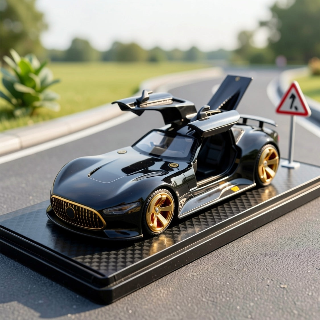 Die-Cast Mercedes-Benz GT Supercar Model Gull-Wing Doors Zinc Alloy 1:32 Scale Collectible Car Display Gift