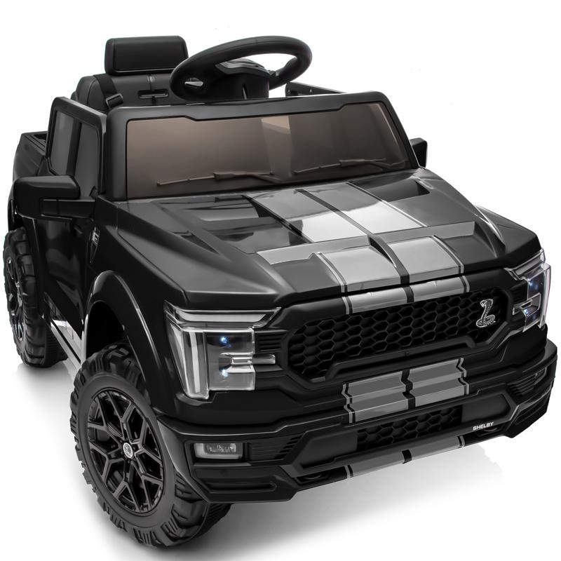24V Kids Ride On Truck, Hikiddo Ford-Shelby F-150 with Remote Control, Dual 200W Motors, Bluetooth Music, Storage Trunk & 1 or 2 Seats