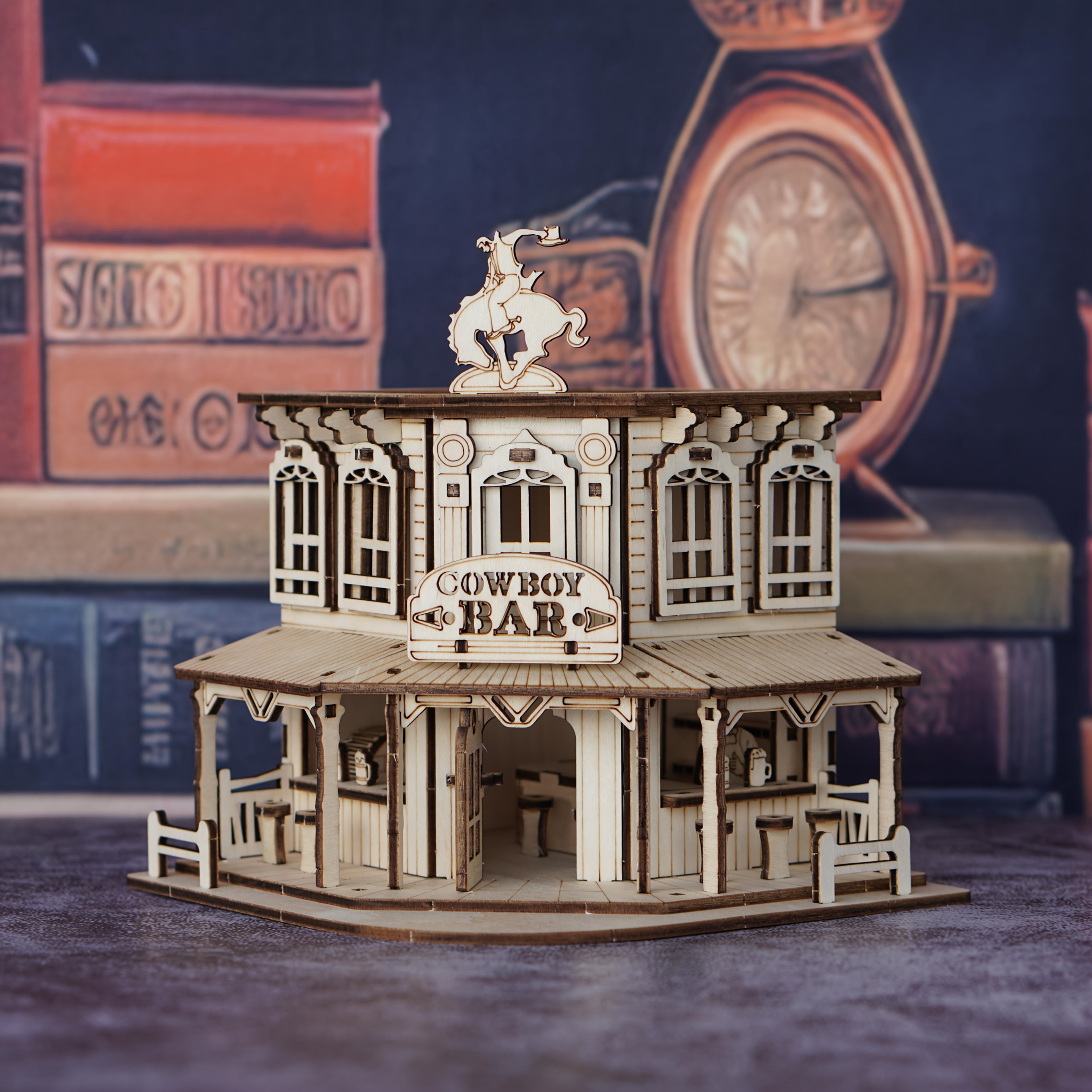 Wooden 3D Puzzle Model Kit Fisherman's Cabin - Handmade Wood Assembly Building Set for Adults & Kids, STEM Craft Gift