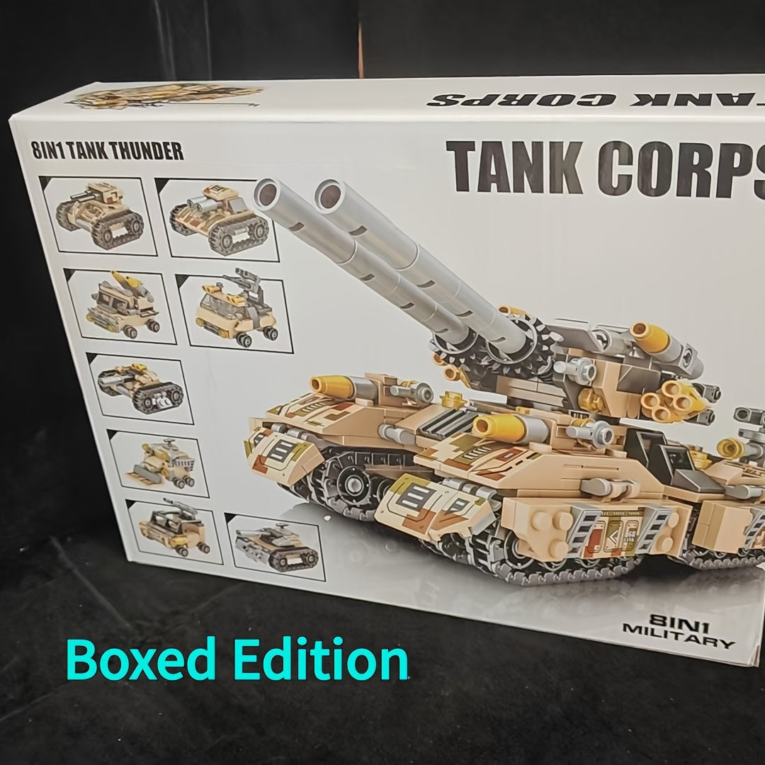 Snow Tank Building Blocks Set 1628pcs 8-in-1 Military Armored Vehicle Model Kit for Adults Teens Ages 14 Plus - Christmas Birthday Gift