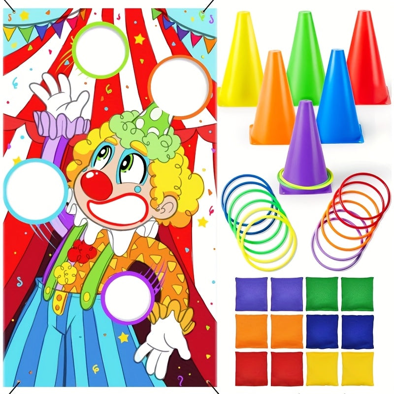 Ring Toss Game Set for Kids 31PCS Outdoor Yard Games Bean Bag Toss Lawn Party Carnival Games for Toddlers Family Easter Gift