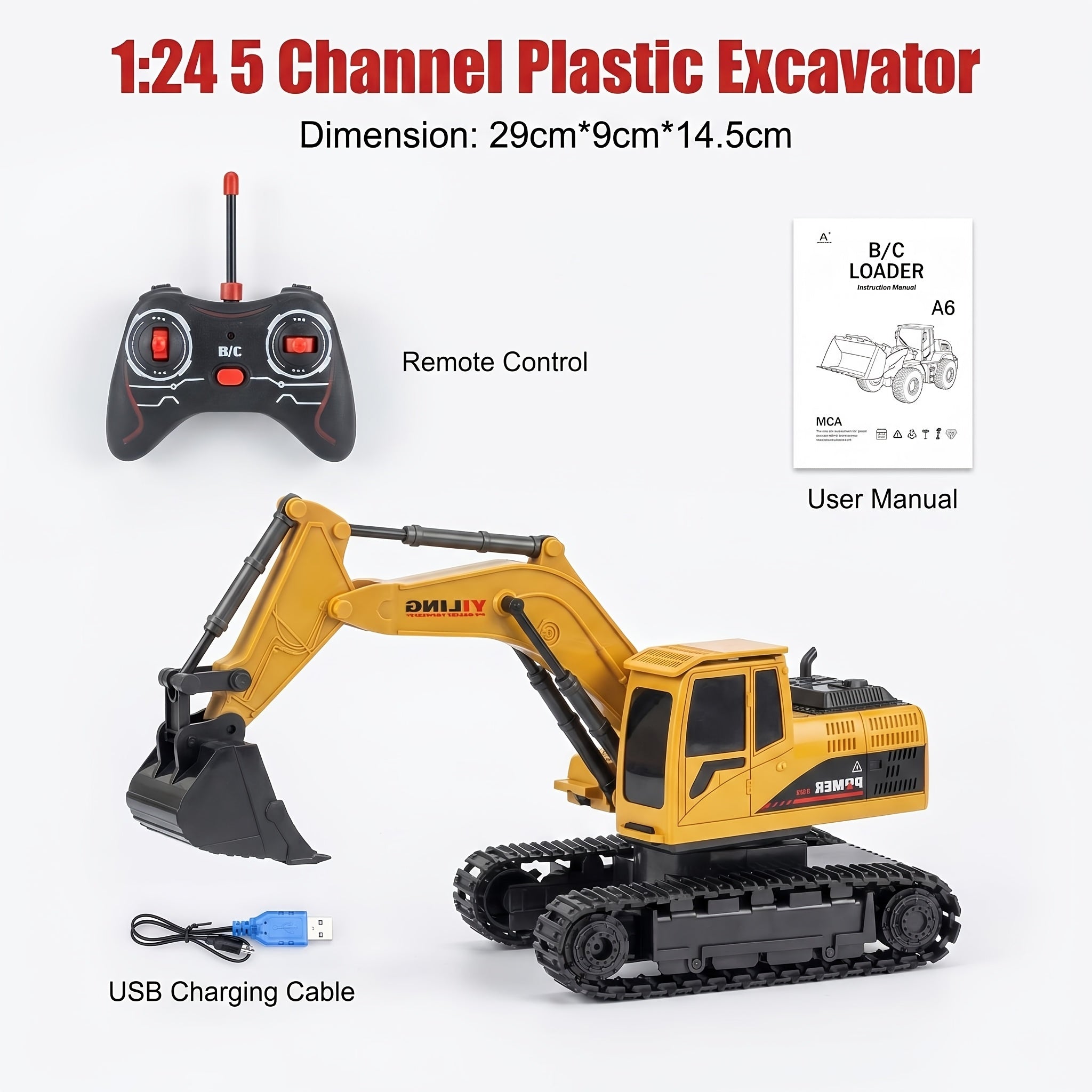 Alloy Construction Truck Toy 1:24 Scale – Bulldozer, Dump Truck & Excavator with 11-Channel Control, Sound Effects, Indoor Outdoor Engineering Vehicle Gift for Boys & Girls