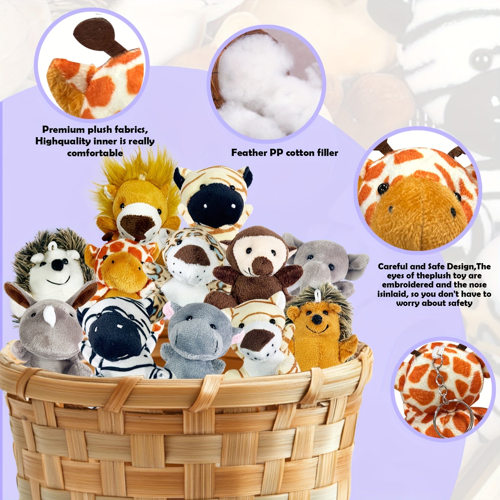 Mini Forest Animal Plush Toys Bulk 12 or 24 Pcs – Cute Small Stuffed Animals for Animal Theme Party, Classroom Treasure Box, Party Favors & Kids Birthday Gifts