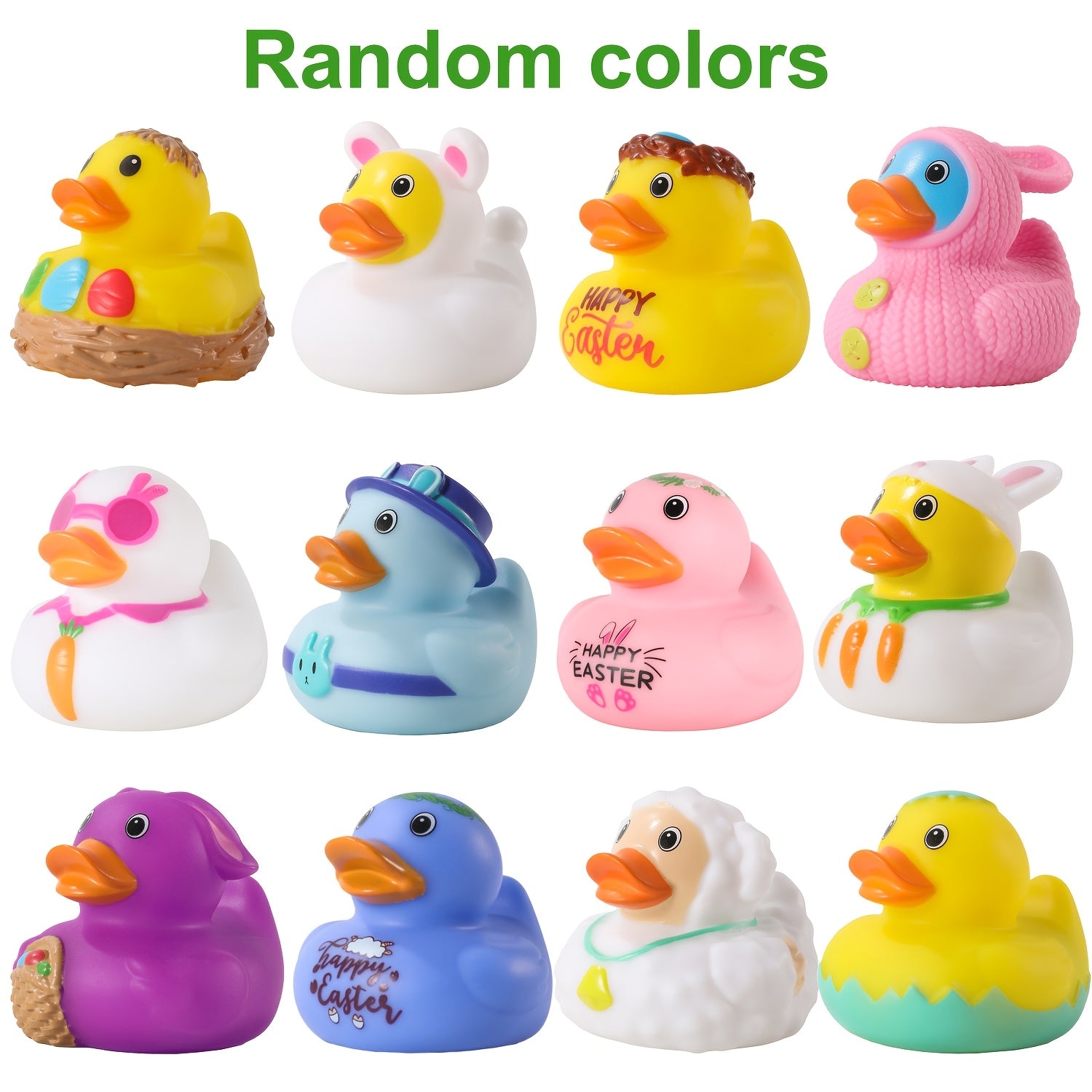 Light Up Duck Bath Toys for Toddlers - Flashing LED Rubber Ducks for Baby Bath Time, Pool & Water Play, Fun Birthday Christmas Halloween Gift for Boys Girls Ages 1-5, Random Colors, 4-Pack