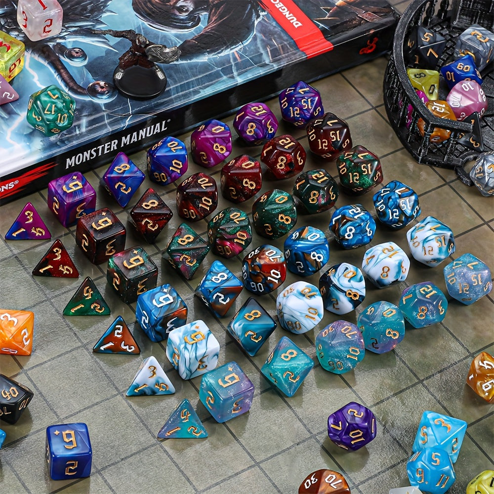 182pcs DND Dice Set Polyhedral 26 Complete Sets D20 D12 D10 D8 D6 D4 for D&D RPG MTG Tabletop Games with Flannel Bag Gamemaster Gift