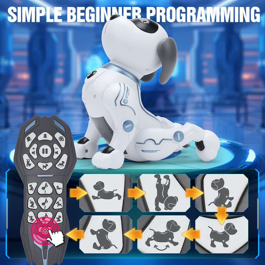 RC Robot Dog for Kids Interactive Remote Control Smart Dog Toy that Sings Dances & Programs Stunt Robo Dog – Birthday Christmas New Year Gift for Children Ages 3-8