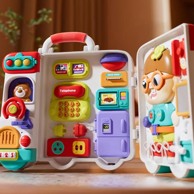 54-in-1 Busy Board Car Toy for Toddlers 18 Months+ – Fine Motor Skills Learning Activity Board, Educational Montessori Toy for Baby Boys Girls, Birthday Gift