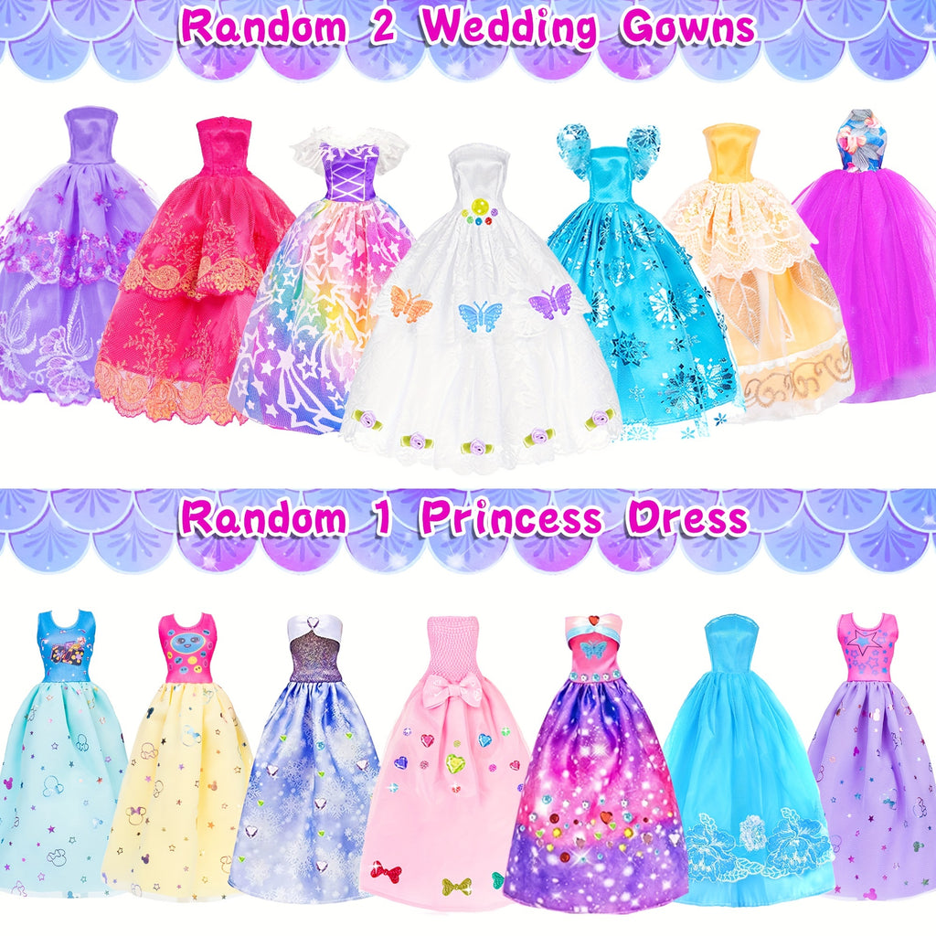 Fashion Doll Wardrobe Set 140pcs for 11.5 Inch Dolls – Includes Doll, Closet, Wedding Dresses, Shoes & Accessories, Gift for Girls Ages 6-12