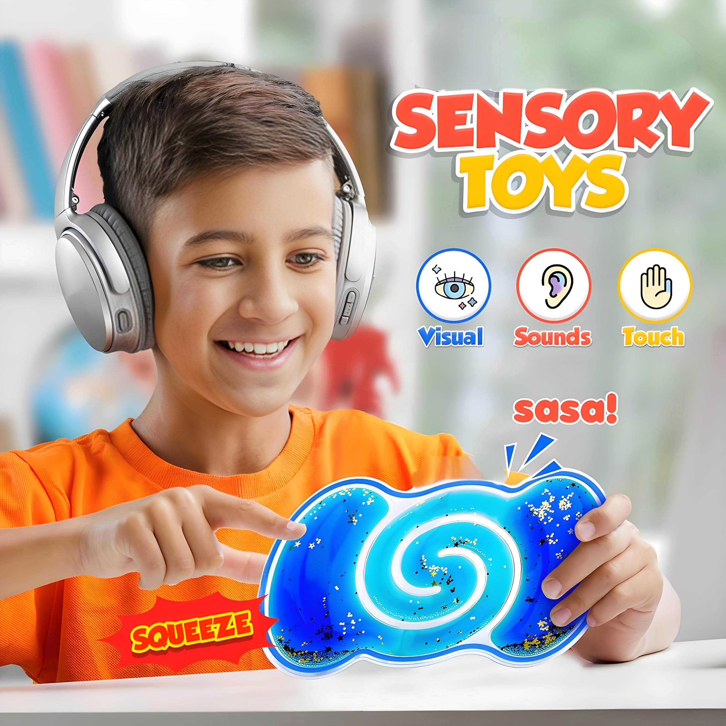 Sensory Squeeze Fidget Toys for Kids 8pcs Combination Pack – Stress Relief Tactile Sensory Play Set for Classroom, Home & Travel, Birthday Easter Holiday Gift Ages 3+