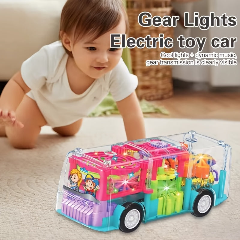 Electric School Bus Toy for Kids - Interactive Light & Music Moving Toy, Educational Baby Toy for Boys Girls, Easter Valentine Classroom Gift, Random Color