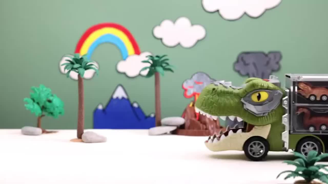 Diecast Toy Cars for Kids Ages 3-9 – Construction Truck Set & Dinosaur Toy Car – Excavator Play Vehicles Boys Girls Birthday Christmas Gift