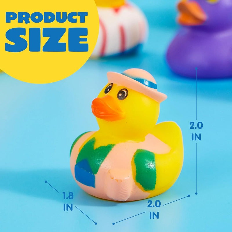 120PCS Mini Rubber Ducks Bulk Assortment with Mesh Bag – 2 Inch Rubber Duckies 60+ Designs, Baby Bath Toys, Kids Birthday Party Favors, Carnival Prizes, Pool Toys, Random Colors