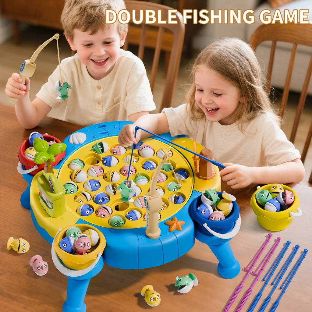 Kids Magnetic Fishing Game Toy 66pcs Ocean Theme 1-8 Players Educational Fine Motor Skills Toddler Boys Girls Birthday Holiday Gift Ages 1-8