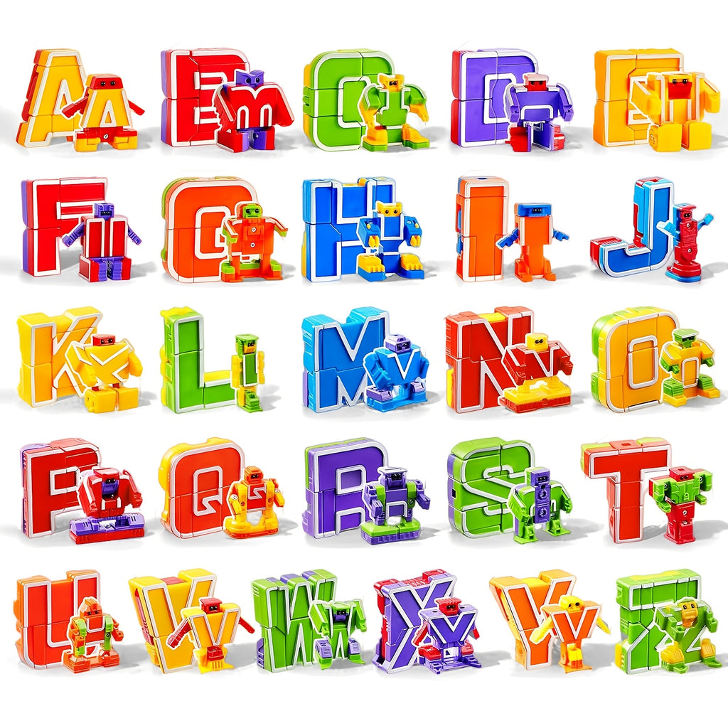 Alphabet Robot Toys for Kids – ABC Learning Alphabots Letter Transform STEM Educational Toy for Boys Girls Classroom Prizes Christmas Birthday Gift