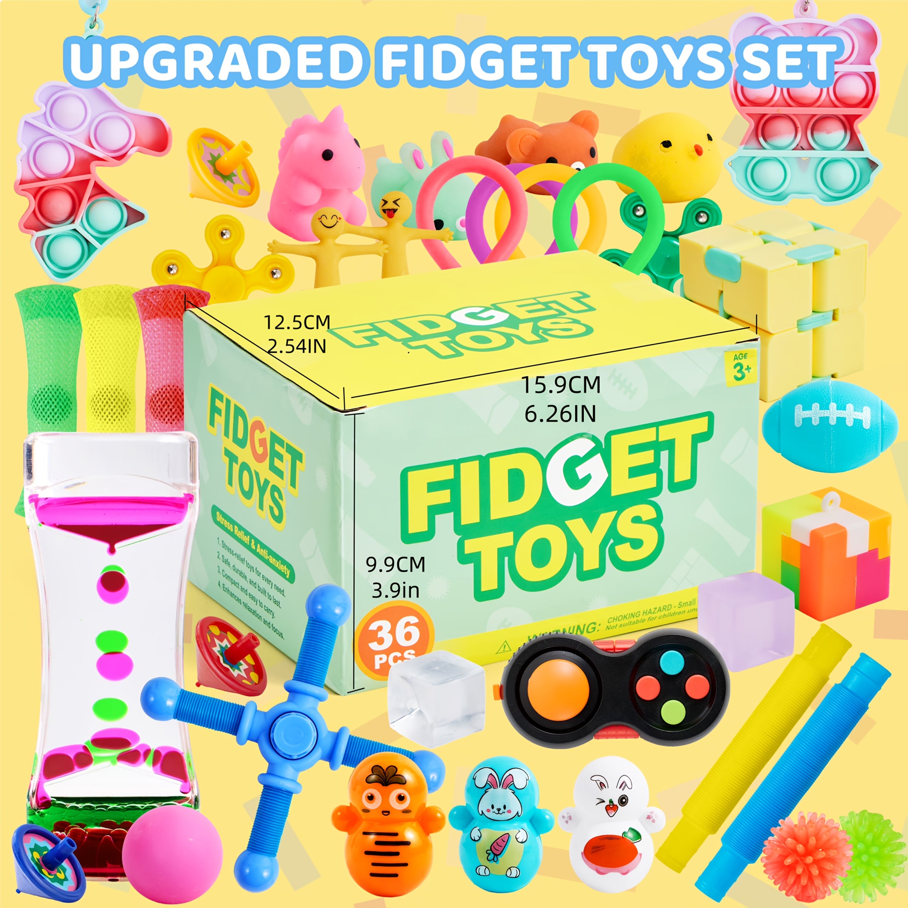 Party Favors for Kids 36 Pcs Bulk Set - Fidget Toys Goodie Bag Fillers, Pinata Stuffers, Classroom Prizes, Treasure Box Toys, Sensory Toys for Kids with ADHD, Birthday Party Supplies