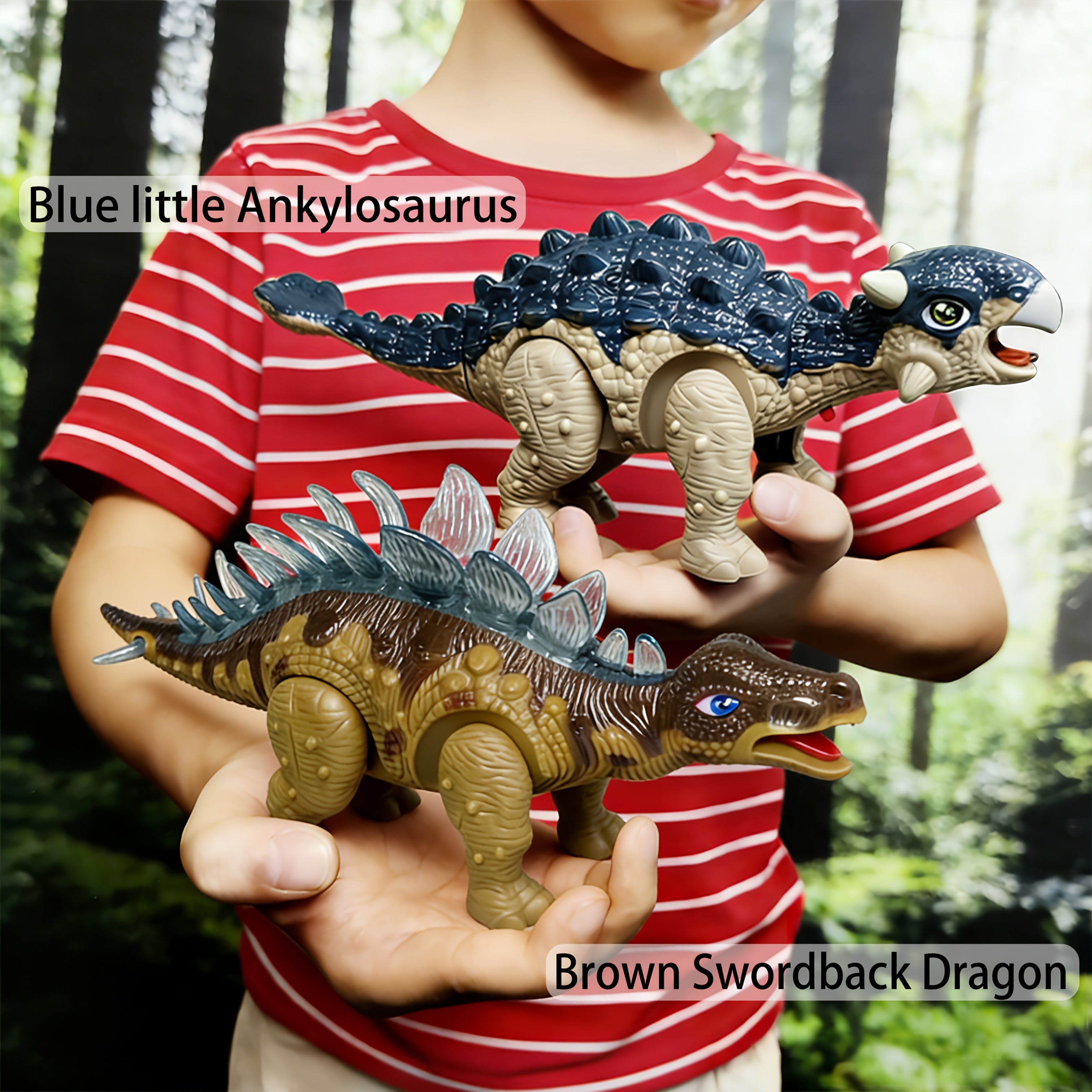 Walking Ankylosaurus Dinosaur Toy with Sound & Light – Interactive Jurassic Dinosaur Figure for Kids – Random Color Electric Dino Toy – Birthday & Children's Day Gift for Boys & Girls
