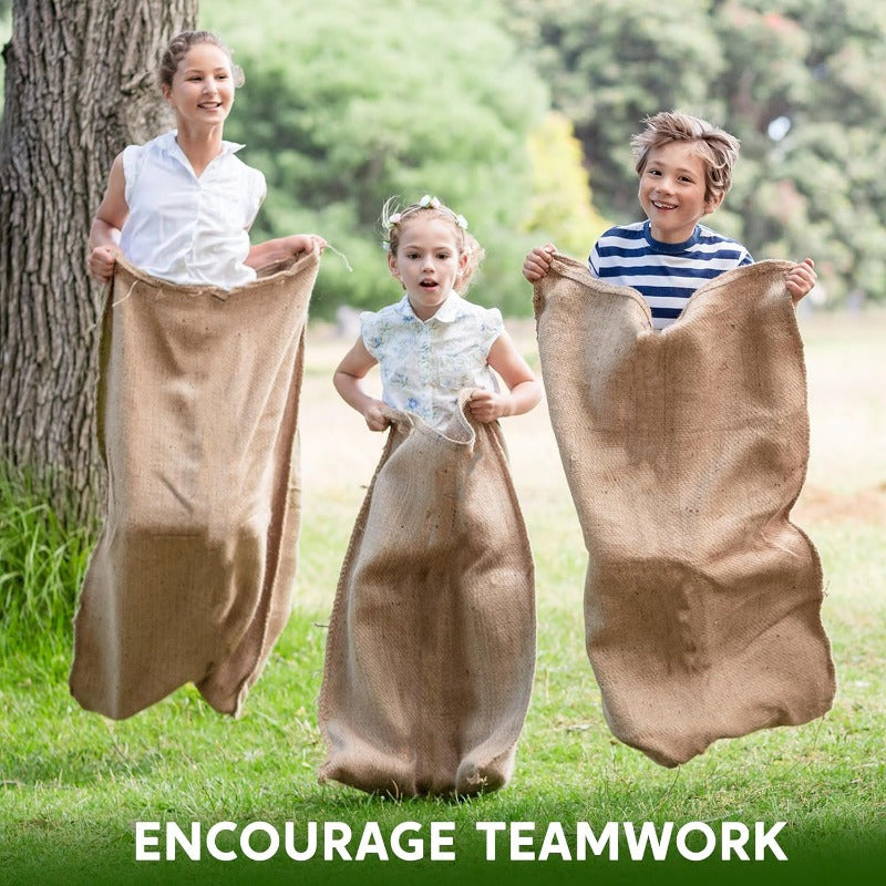 Potato Sack Race Bags 6 Pack 39x25 Inch Heavy Duty Nylon Outdoor Party Game Easter Egg Hunt Family Reunion Backyard Field Day - Kids Adults All Ages