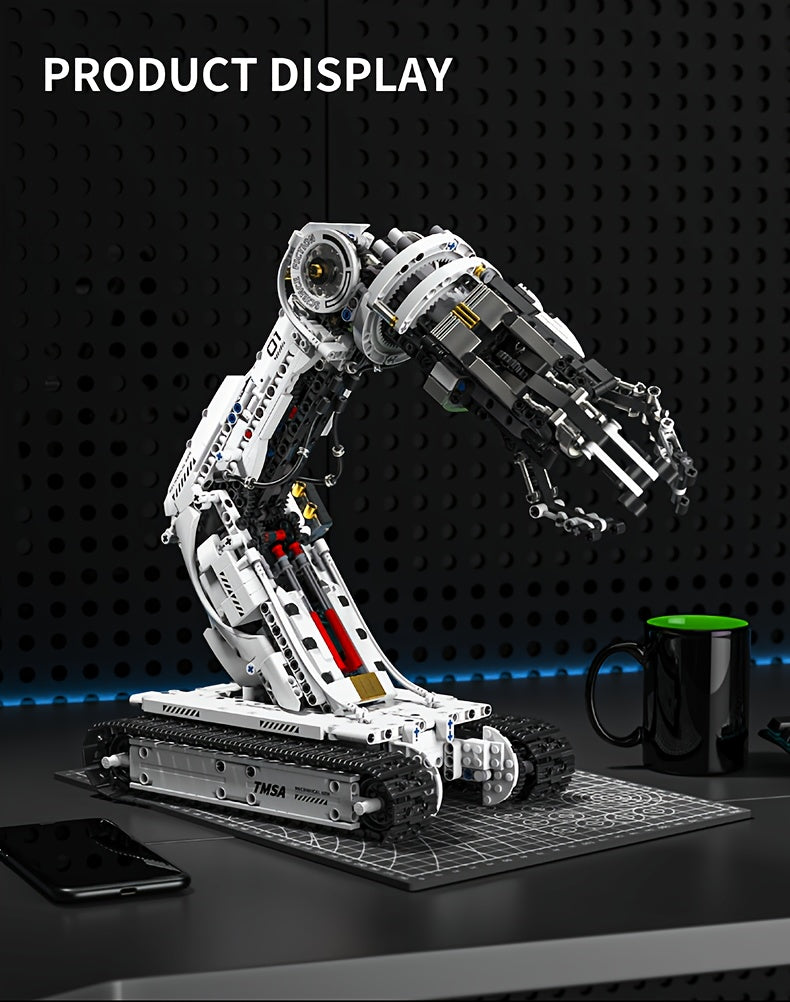 1468-Piece Robotic Arm Building Block Set Remote Control - Mechanical Tech Arm 3-Claw 8-Way Control Gear Linkage, ABS STEM Engineering Toy for Adults Teens, Unique Birthday Christmas Gift