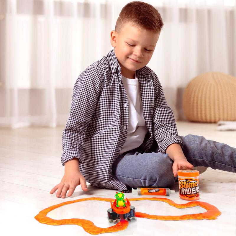 Slime Race Track Builder with Rechargeable Motorized Car, Slime Riders DIY Racing Toy for Creative Kids, Birthday and Holiday Gifts