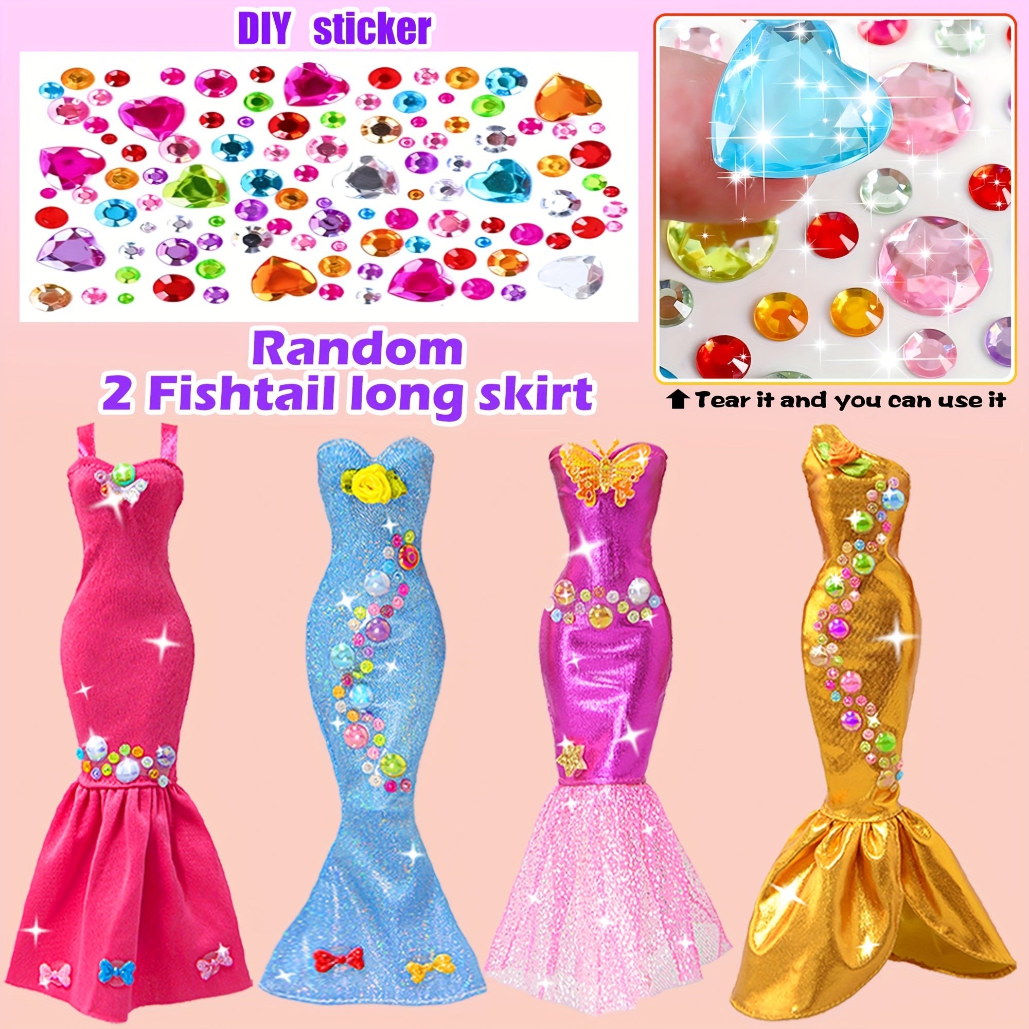 139pcs Doll Closet Wardrobe Playset for 11.5 Inch Fashion Dolls – Princess & Mermaid Dresses, Shoes, Hangers, Handbags, DIY Stickers & 50+ Accessories, Complete Fashion Gift for Girls Ages 3+