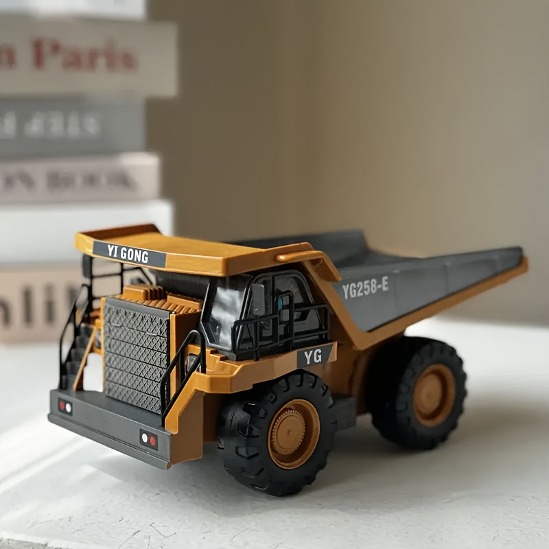 Alloy Construction Truck Toy 1:24 Scale – Bulldozer, Dump Truck & Excavator with 11-Channel Control, Sound Effects, Indoor Outdoor Engineering Vehicle Gift for Boys & Girls