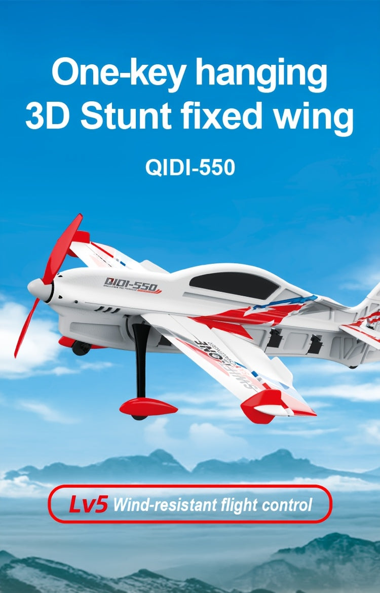 RC Plane 6CH Brushless Motor Remote Control Airplane One-Key Stunt Glider 150M Altitude 2 Batteries Beginner and Experienced Pilots Outdoor Flying Gift