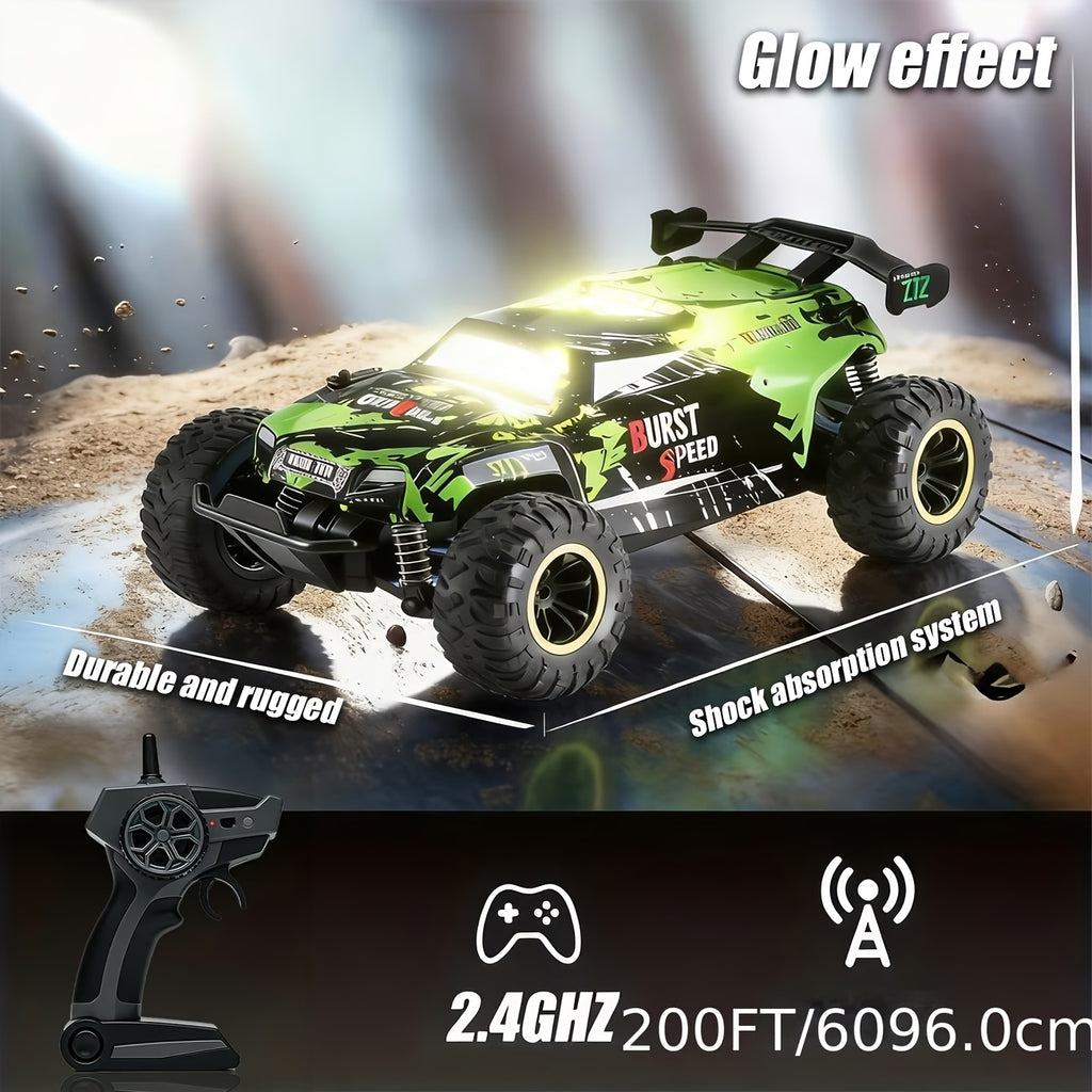LED RC Off-Road Car for Kids - American Style Remote Control Car with Lights, Outdoor Off-Road Racing Toy for Boys, Birthday & Christmas Gift