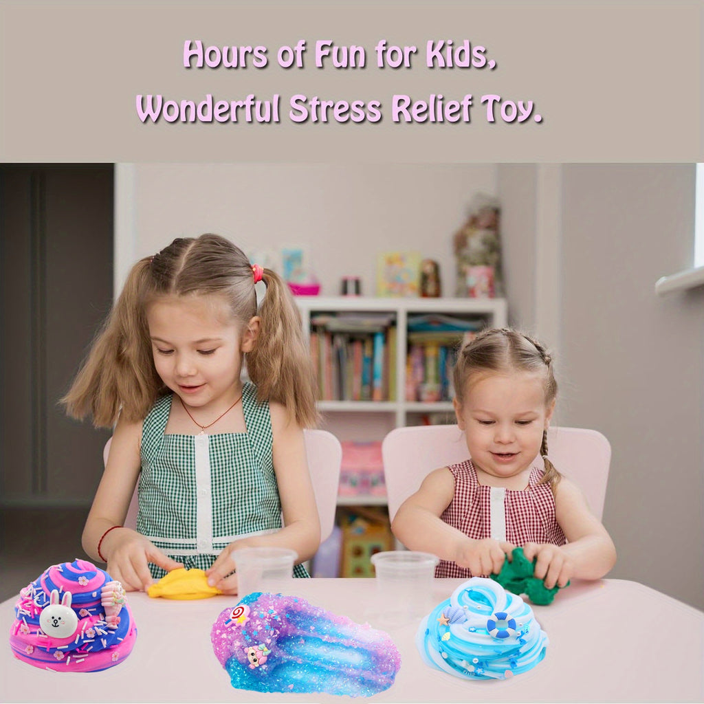 Slime Kit 12 Cups Fruit Color Mud Set - Soft Mixed Slime Making Kit for Girls Boys Party Toy Birthday Gift Creative Play