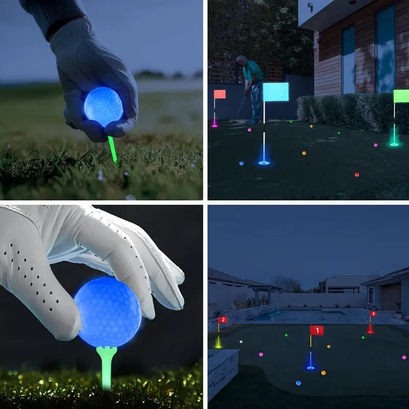 Glow in the Dark Golf Balls LED, Ultra-Bright 3-LED Core Night Golf Balls with 8-Minute Reset Timer & Mesh Bag, 342-Dimple Pattern for Men Women Teens Beginners, Birthday Christmas Father's Day Golf Gift
