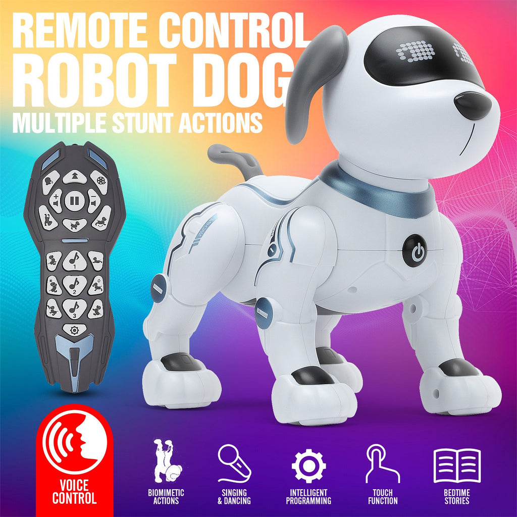 RC Robot Dog for Kids Interactive Remote Control Smart Dog Toy that Sings Dances & Programs Stunt Robo Dog – Birthday Christmas New Year Gift for Children Ages 3-8