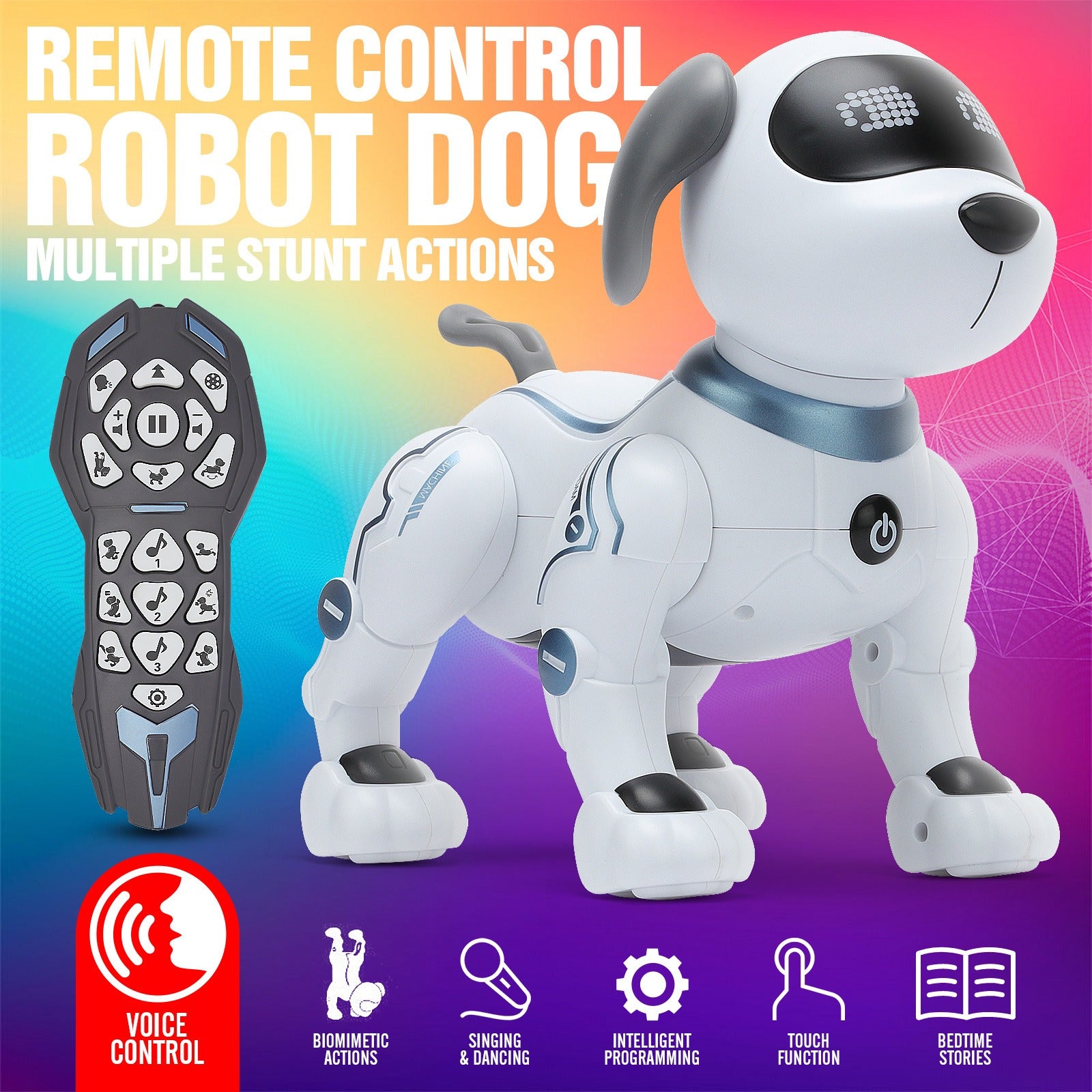 RC Robot Dog for Kids Interactive Remote Control Smart Dog Toy that Sings Dances & Programs Stunt Robo Dog – Birthday Christmas New Year Gift for Children Ages 3-8