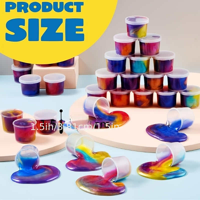 Galaxy Slime Party Favors 36 & 50 Pack – Bulk Stretchy Non-Sticky Slime Cups for Kids, Classroom Rewards, Goodie Bag Stuffers & Holiday Gifts
