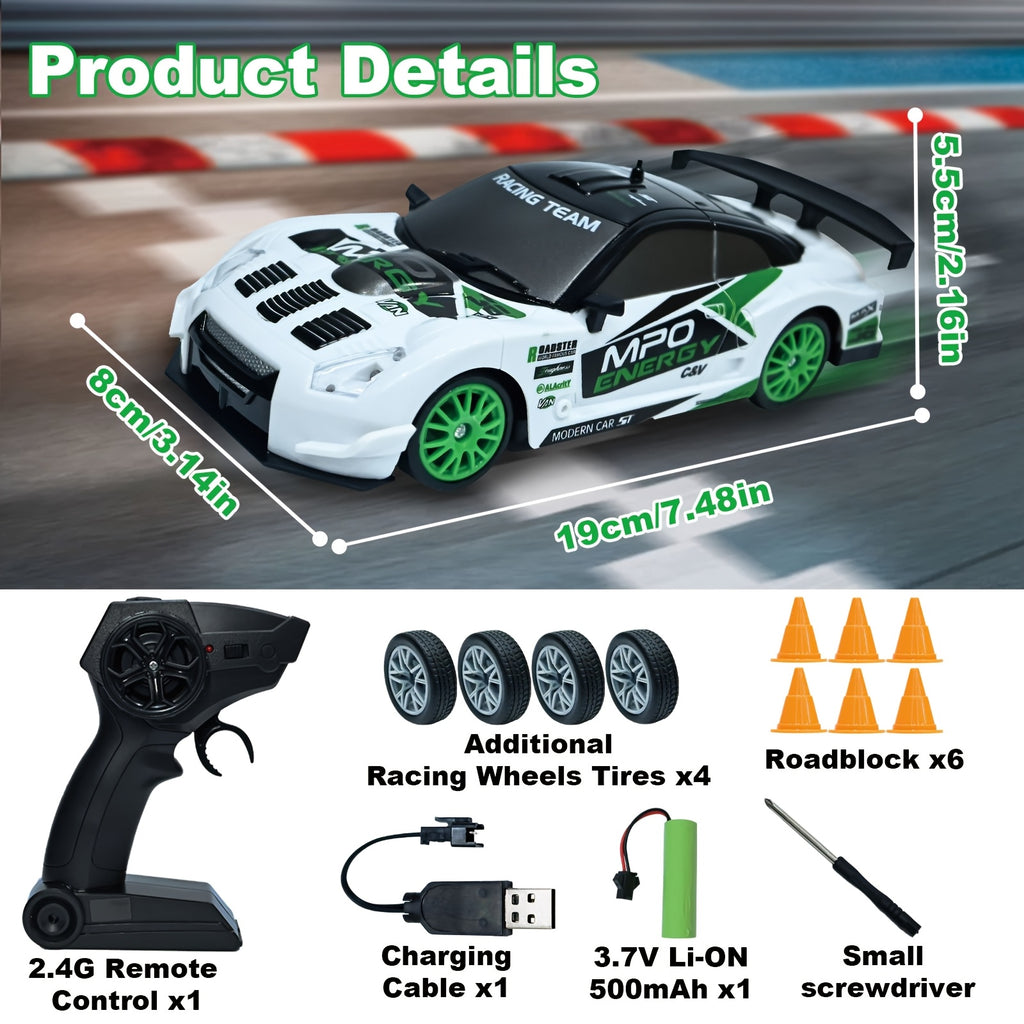 RC Drift Car 1:24 Scale 4WD High-Speed Remote Control Drifting Race Car Toy, Birthday Christmas Gift for Boys Girls Adults Kids