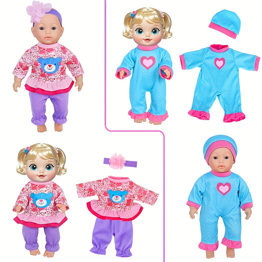 Baby Doll Clothes 10 Sets for 10 12 Inch Newborn & 14 Inch Dolls – Unique Outfits Variety Pack Easy On Off Wardrobe Gift for Kids Ages 3+