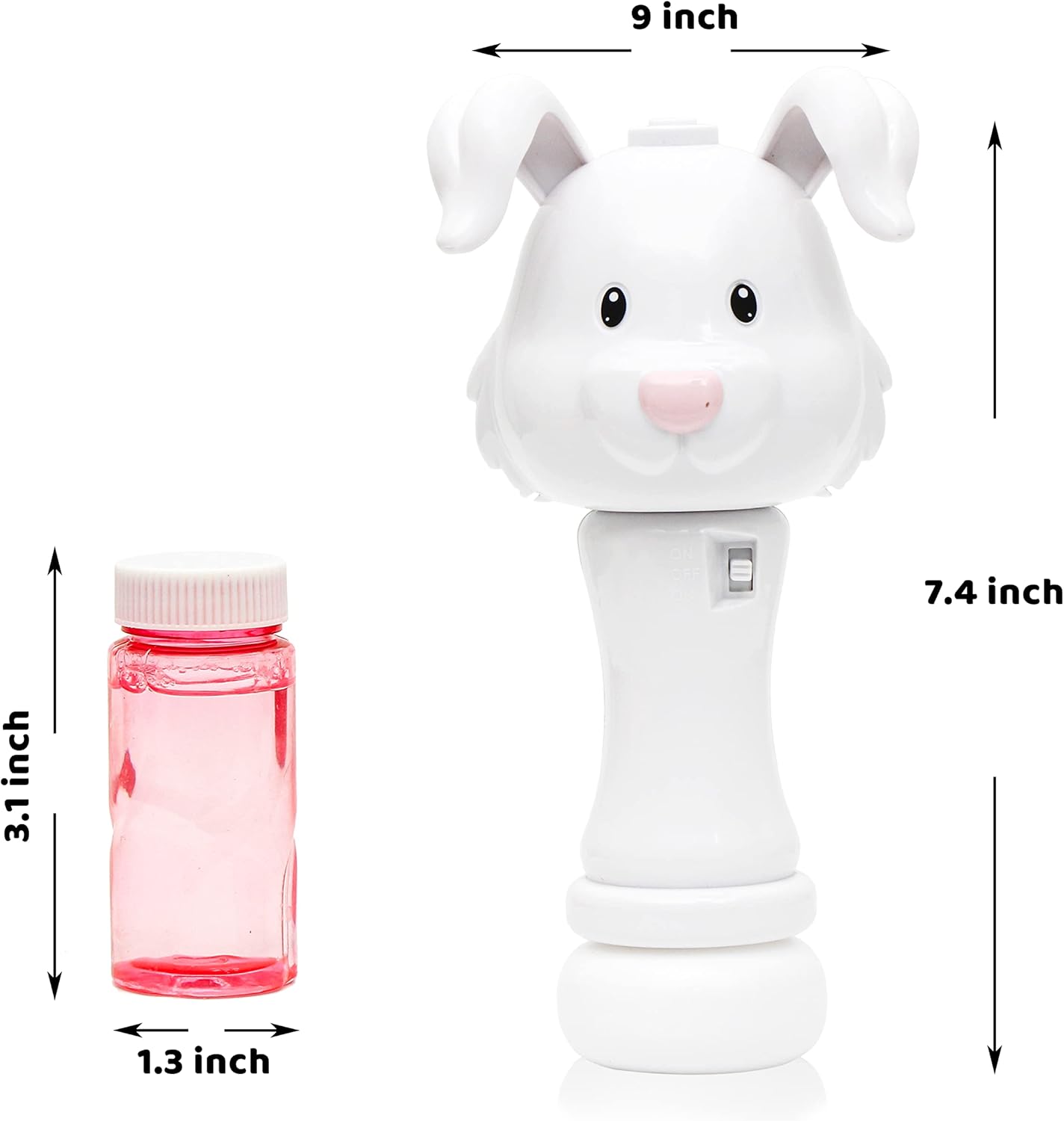 Duck & Bunny Bubble Wand Set of 2 with Bubble Solution - Electric Animal Bubble Maker for Kids, Easter Summer Outdoor Toy, Birthday Wedding Party Favor Gift for Boys Girls